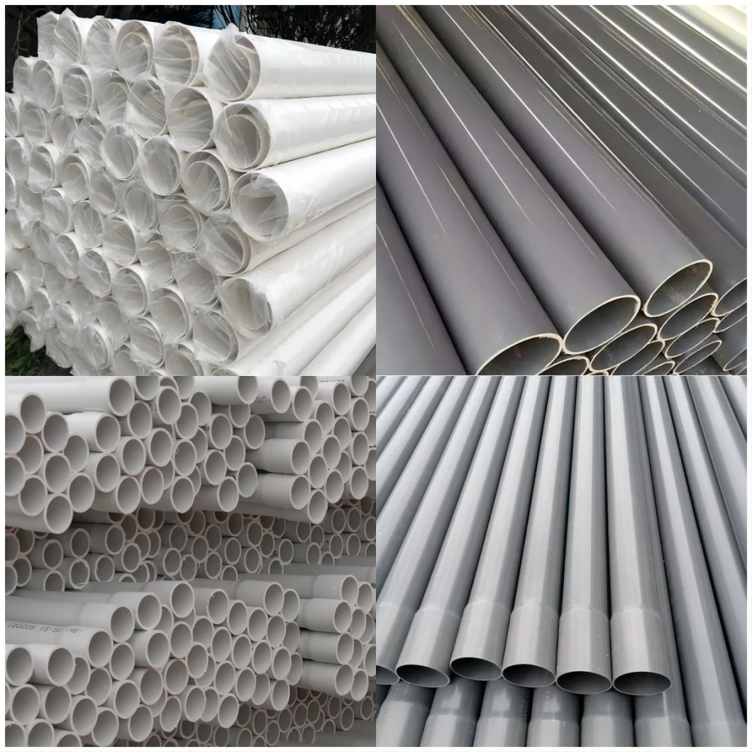 DN63mm Plastic Grey Color Tube PVC UPVC MPVC Pipe for Drainage/Threading/Water System/Greenhouse/Agriculture Irrigation/Garden Irrigation/ISO Certificates
