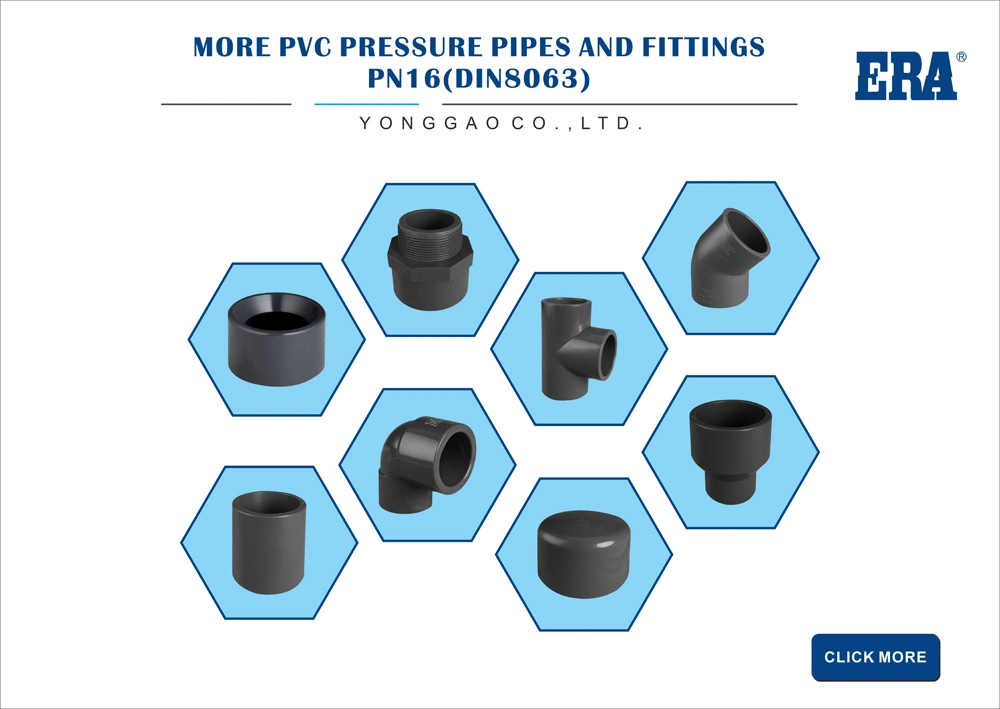 Plastic Pipe Accessories Pn16 UPVC Pressure Fitting with Dvgw