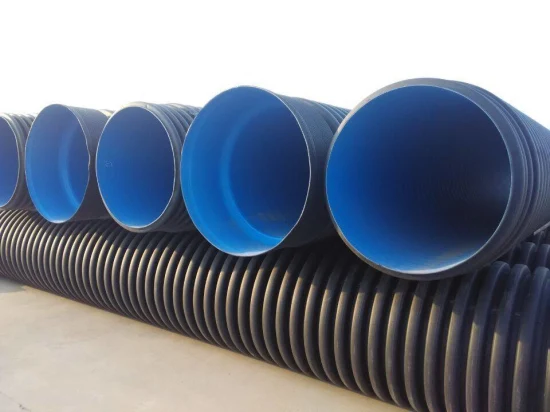 Tubo de alcantarilla corrugado de pared doble de HDPE de 200 mm para drenaje de aguas residuales