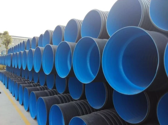Tubos corrugados de pared doble de HDPE, tubo perforado de 110 mm y 160 mm en rollos o piezas de color negro