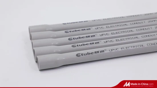 Tubo ignífugo eléctrico no metálico V0 del conducto de la tubería del PVC para el cable de cableado