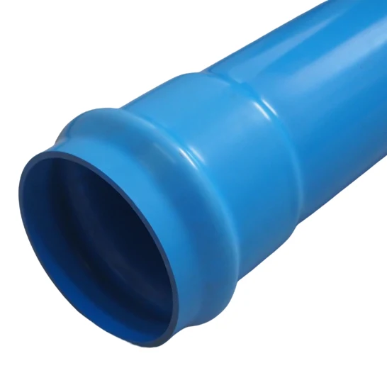 Tubo de PVC O de gran diámetro Suministro de agua de enchufe azul Fabricación de tubos de PVC de Plastick